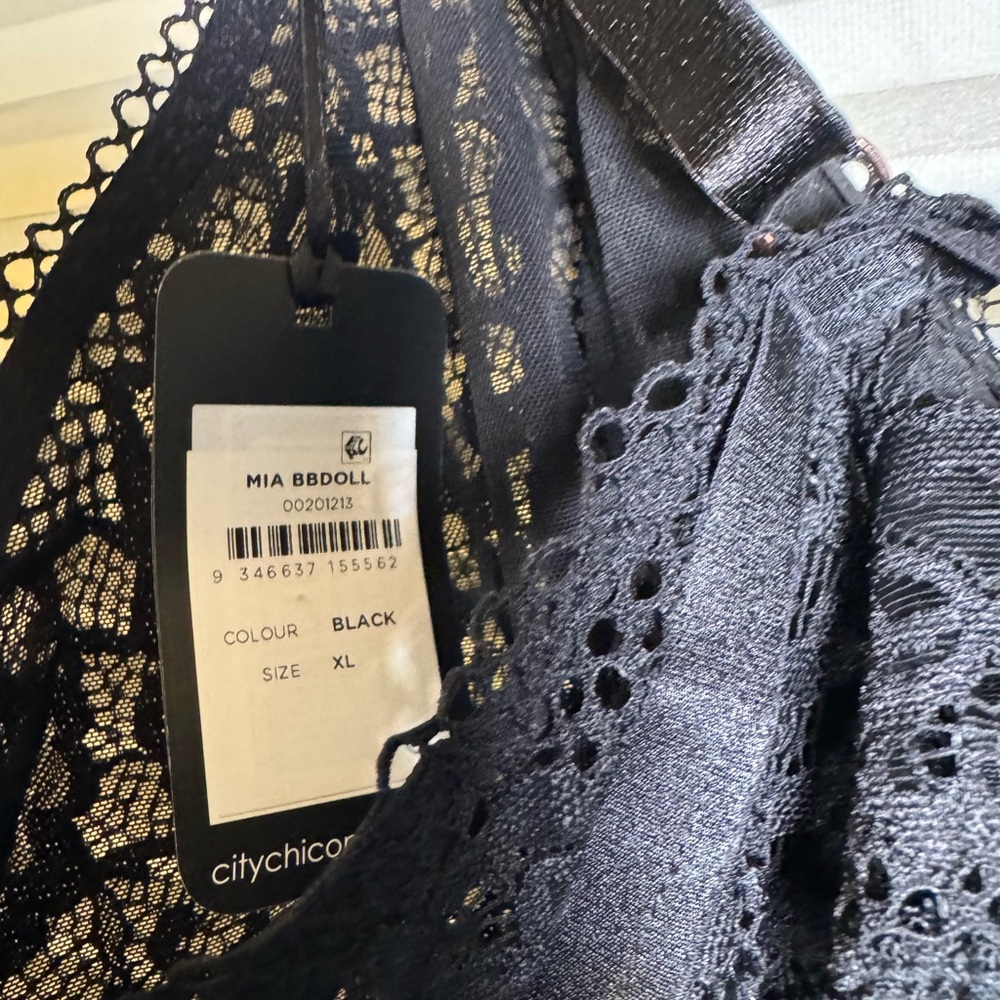 City Chic “Mia” Lace Babydoll Set – Black – Size XL – NWT - Picture 5 of 6